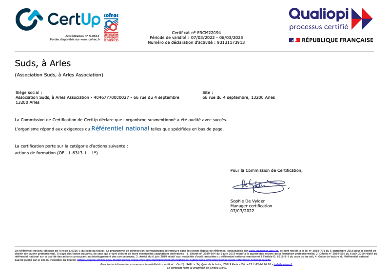 Téléchargez la certification Qualiopi